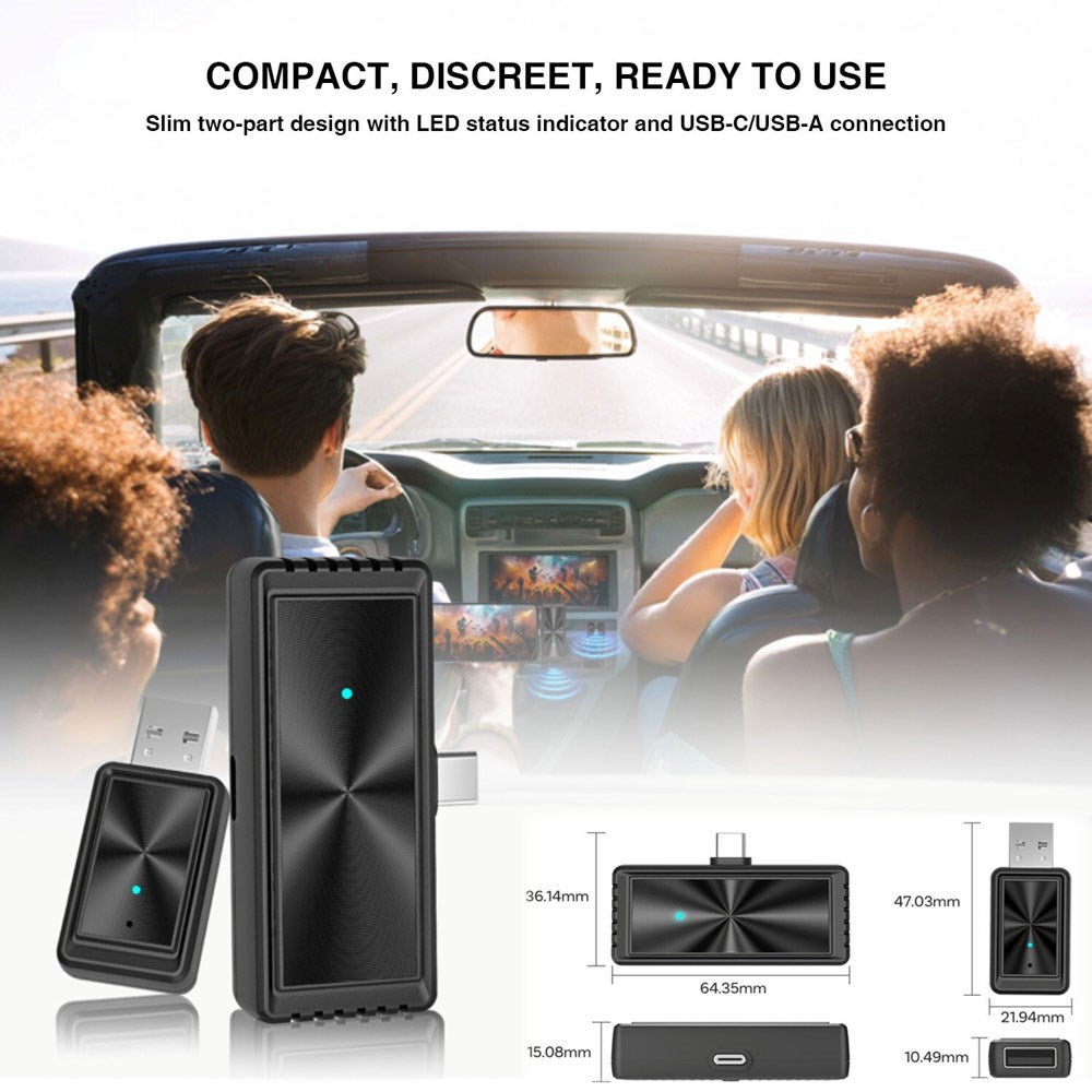 4Smarts Trådløs Adapter m. Skærmdublering til Apple CarPlay & Android Auto - Sort