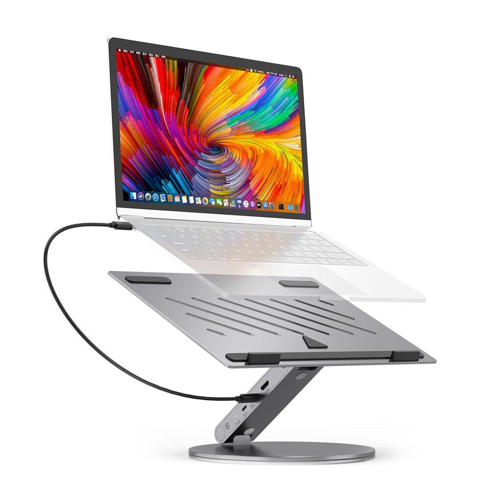 4smarts ErgoPro 360 Graders Laptop / Tablet Stativ m. 6-i-1 USB-C Dock - Grå