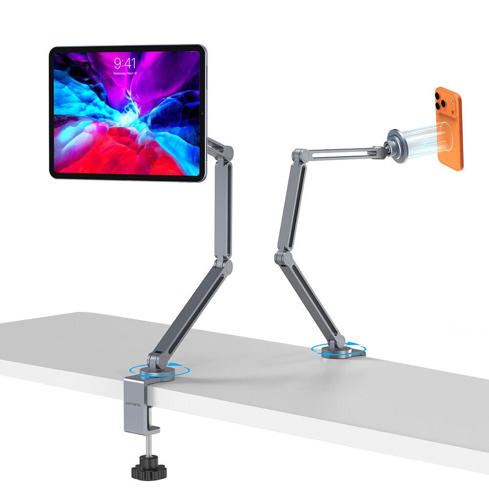 4Smarts ErgoPro Magnetisk Tablet Holder m. Skrivebordsklemme - Grå