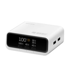 4smarts GaN Bordoplader m. Skærm - 100W / 3x USB-C & 2x USB-A - Hvid