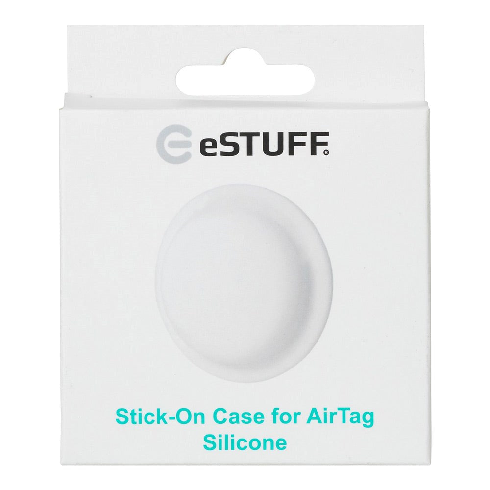 eSTUFF Stick-On Silikone Cover til AirTag 1. & 2. Gen. - Hvid