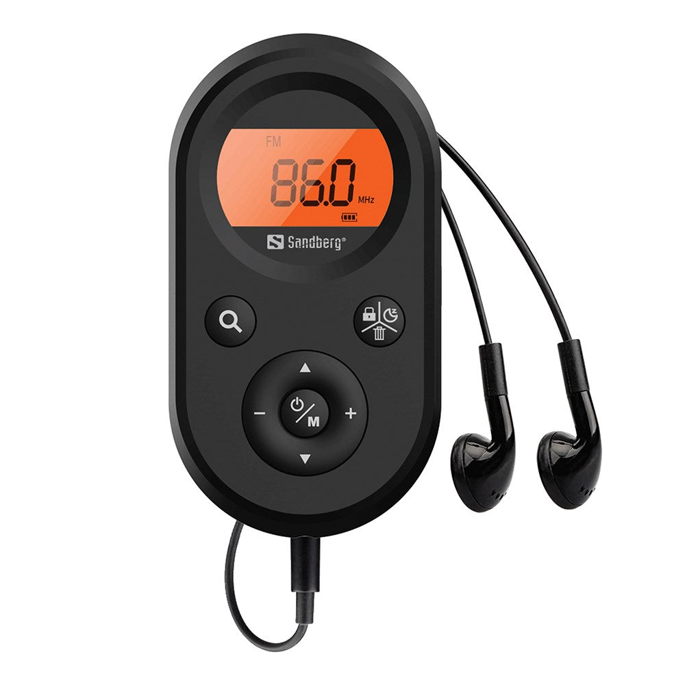 Sandberg Pocket Radio Recharge - Nødradio FM+AM - Sort
