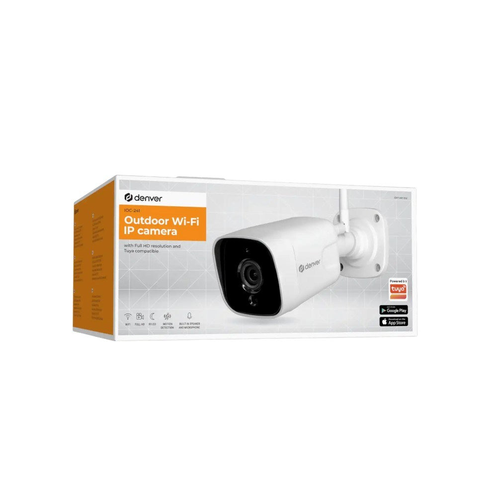Denver IOC-241 Udendørs Smart Home Kamera - Tuya Kompatibel - Hvid