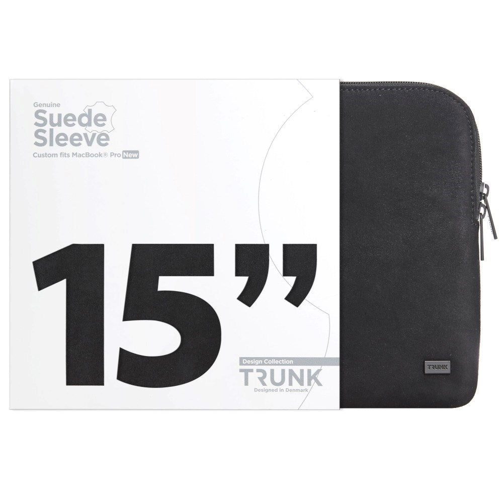 Trunk Suede Sleeve til MacBook 15" - Sort
