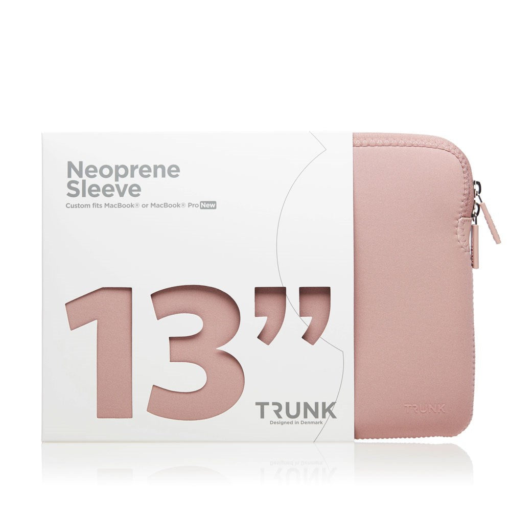 Trunk Neopren Sleeve Til MacBook / Laptop 13" (32 x 22,5 x 2 cm) - Warm Rose