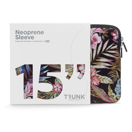 Trunk Neoprene Sleeve til MacBook 15" (34 x 23.5 x 1 cm) - Floral