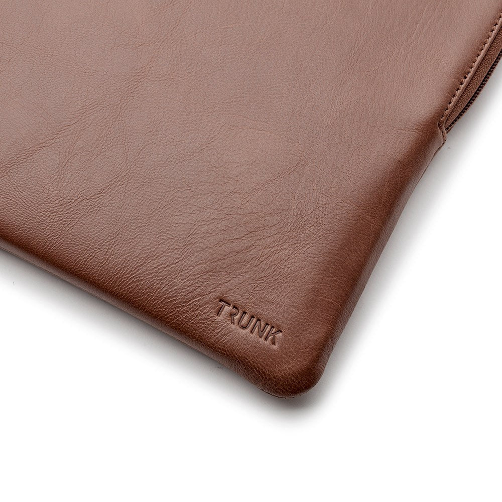 Trunk Ægte Læder Sleeve til Macbook 13" (32 x 23 x 2 cm) - Brown