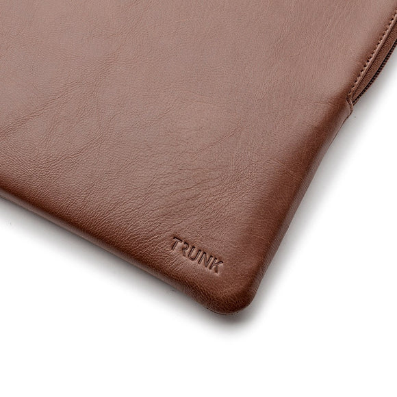 Trunk Ægte Læder Sleeve til Macbook 13" (32 x 23 x 2 cm) - Brown