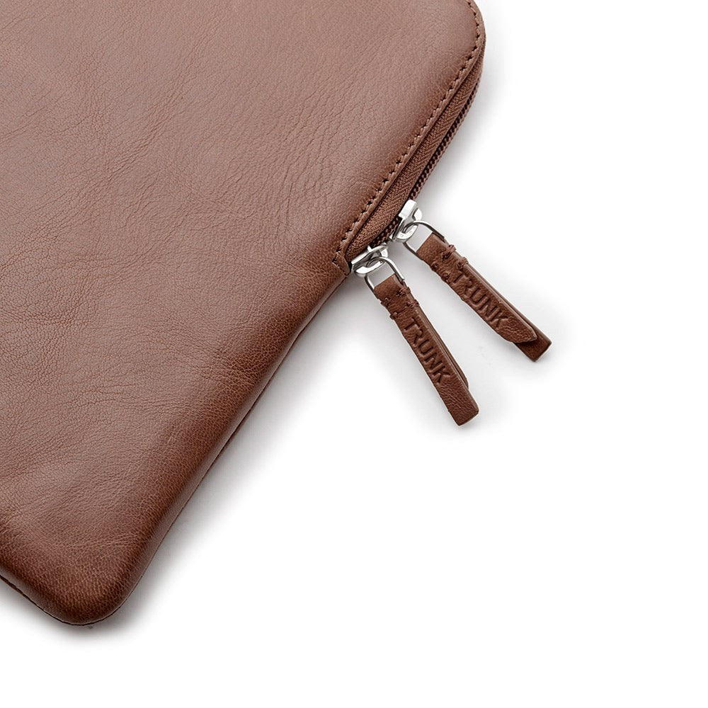 Trunk Ægte Læder Sleeve til Macbook 13" (32 x 23 x 2 cm) - Brown