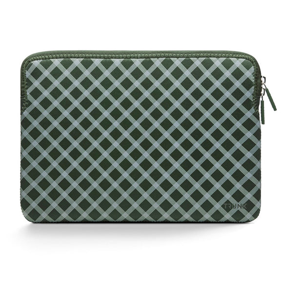 Trunk Neoprene Sleeve til MacBook 13" (30.5 x 21.5 x 1.5 cm) - Olive Green Tartan