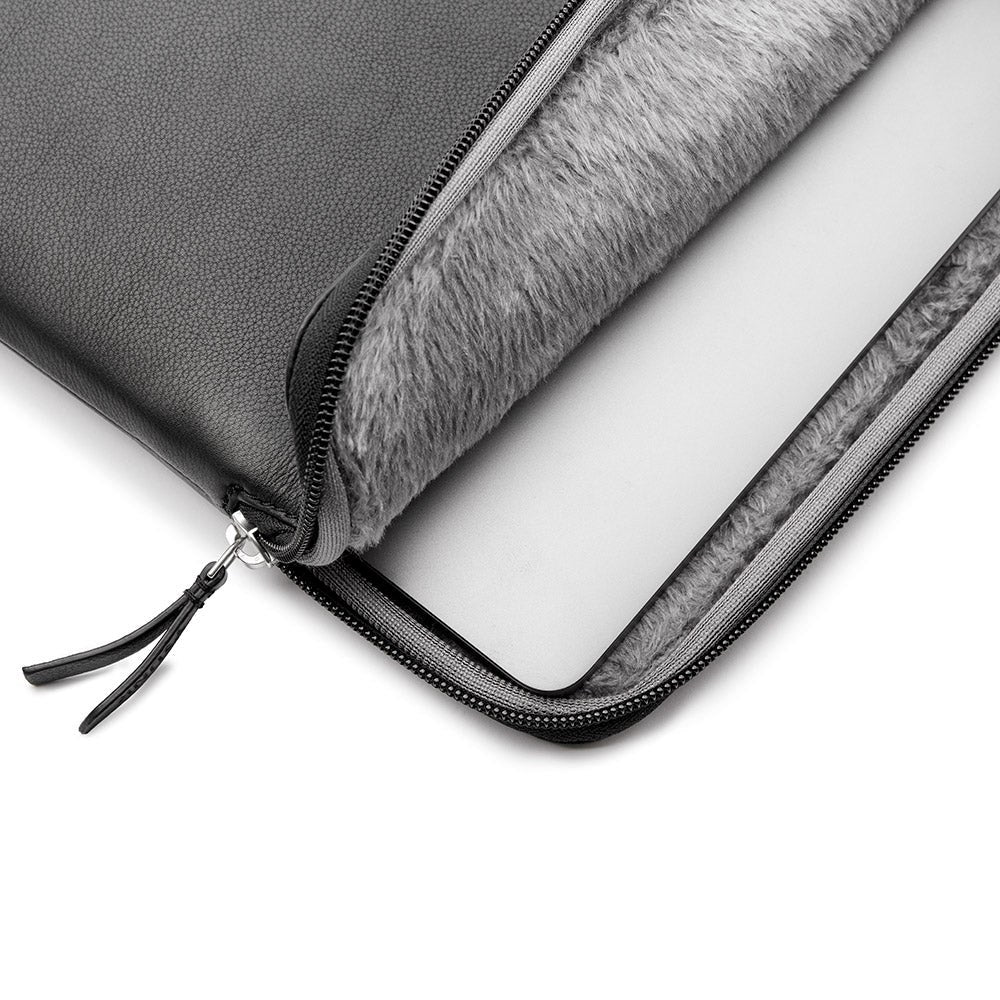 Trunk Ægte Læder Sleeve til Macbook 14" (33 x 23,5 x 2 cm) - Black