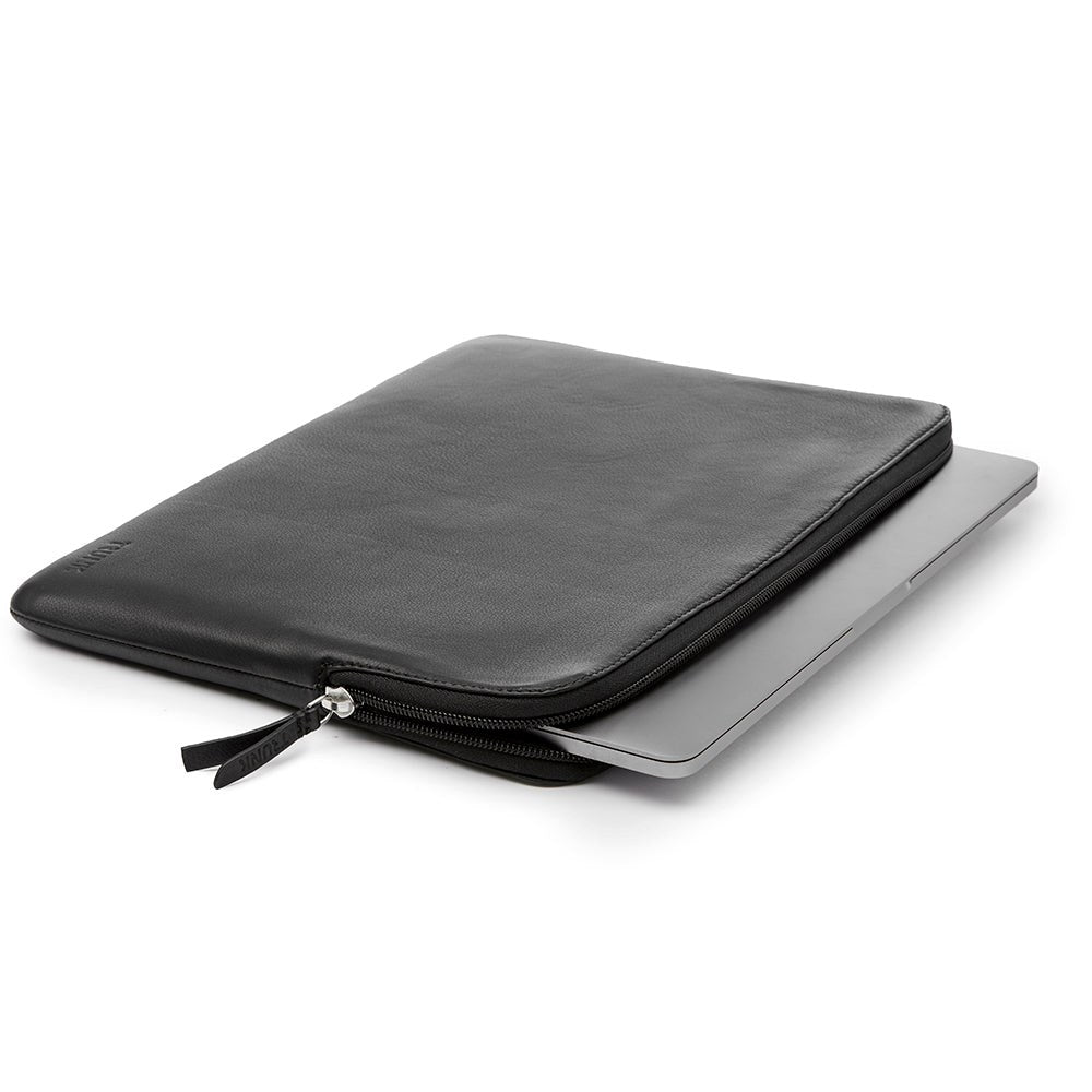 Trunk Ægte Læder Sleeve til Macbook 14" (33 x 23,5 x 2 cm) - Black