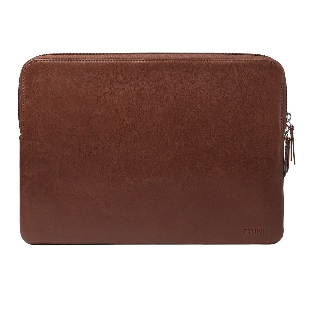 Trunk Ægte Læder Sleeve til Macbook 14" (33 x 23,5 x 2 cm) - Brown