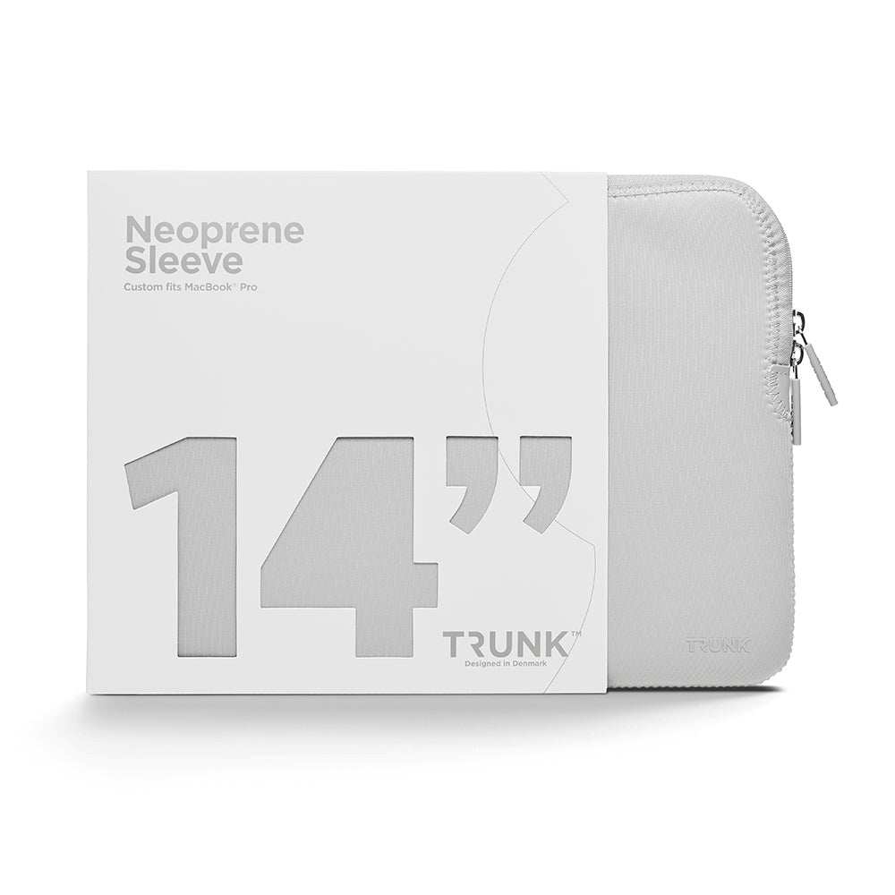 Trunk Neopren Sleeve til MacBook 14" (32,8 x 23,5 x 2 cm) - Silver Cloud