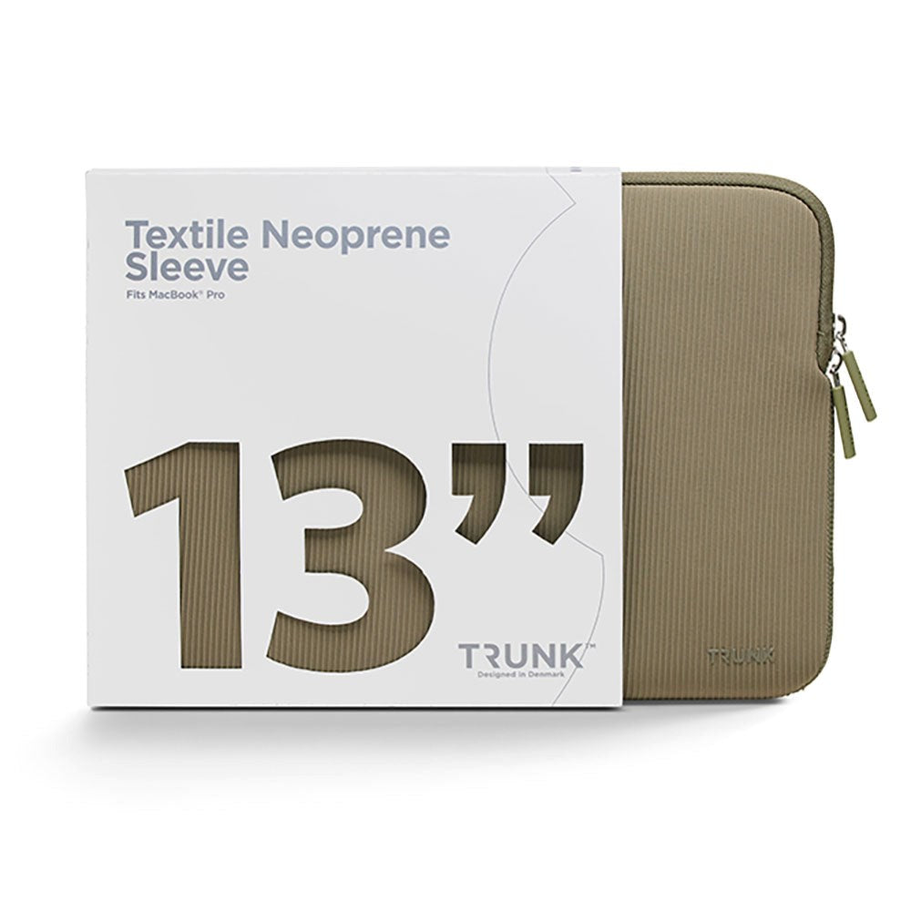 Trunk Neopren Sleeve m. Riflet Design Til MacBook / Laptop 13" (32 x 22,5 x 2 cm) - Sagebrush Green