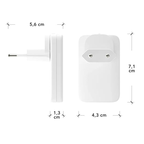 dbramante1928 Slim Vægoplader m. 1x USB-C 20W & 1x USB-A 18W - Hvid