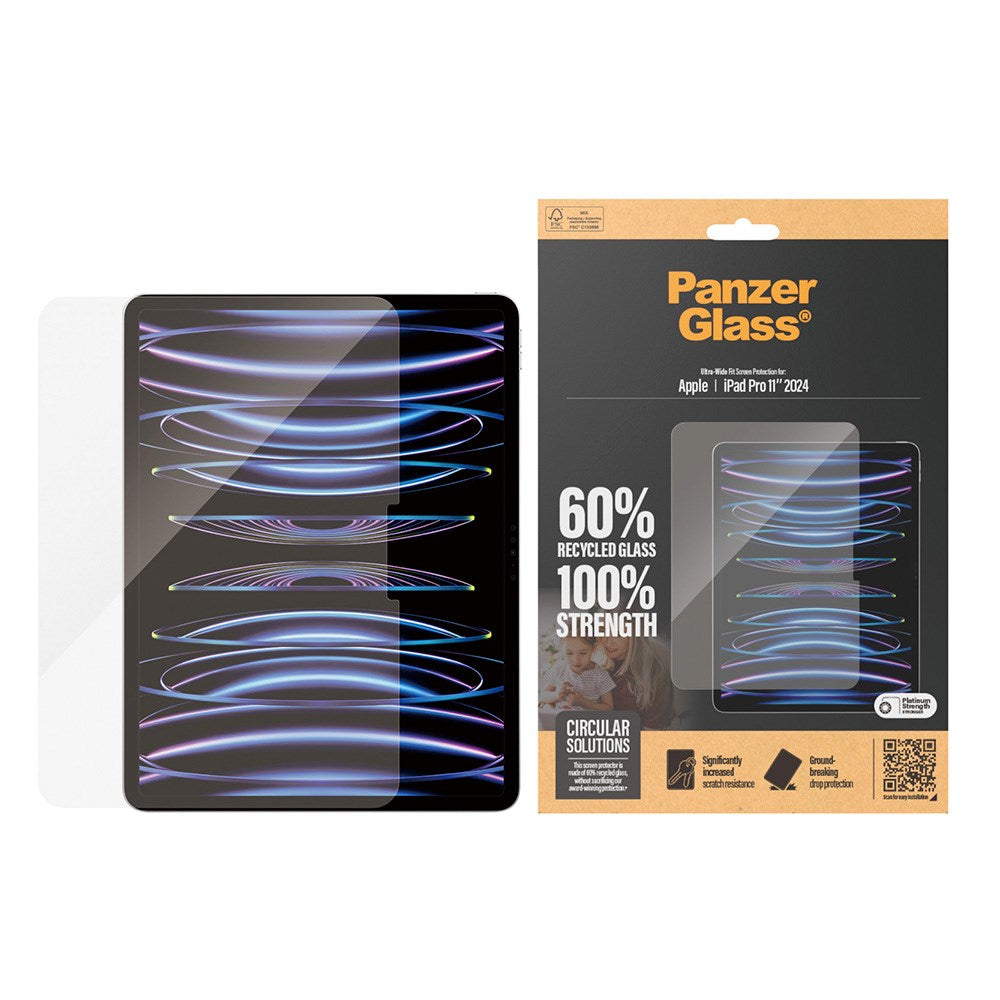 iPad Pro 11" (2025 / 2024) PanzerGlass Ultra-Wide Fit Skærmbeskyttelse - Platinum Strength - Gennemsigtig