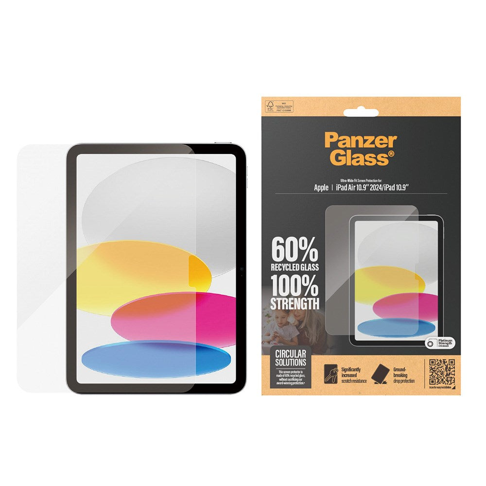 iPad 11" (2025) / iPad 10.9" (2024-2022) / iPad Air 11" (2026-2024) PanzerGlass Ultra-Wide Fit Skærmbeskyttelse - Platinum Strength - Gennemsigtig