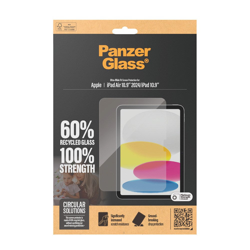 iPad 11" (2025) / iPad 10.9" (2024-2022) / iPad Air 11" (2026-2024) PanzerGlass Ultra-Wide Fit Skærmbeskyttelse - Platinum Strength - Gennemsigtig