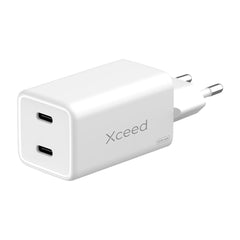 Xceed 65W GaN Vægoplader m. 2 x USB-C - Hvid