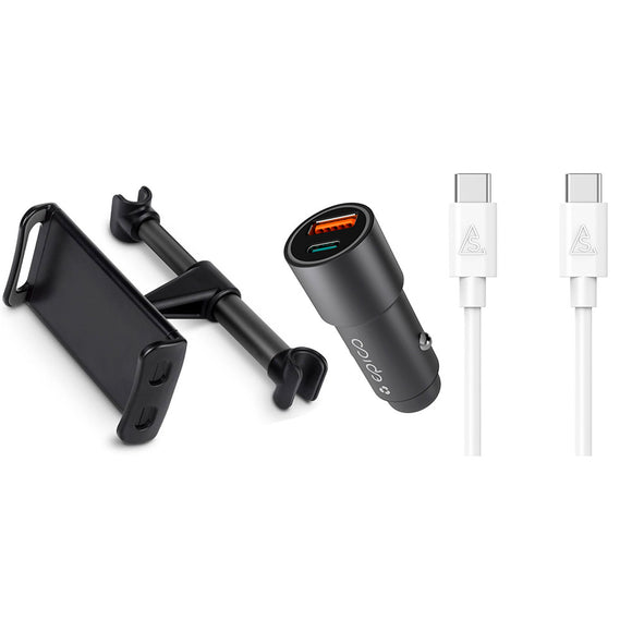 Kør-selv-ferie pakke 4 - inkl. Tabletholder / USB-C - USB-C Kabel / Biloplader