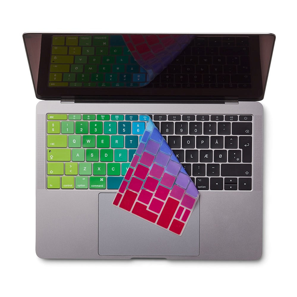 Philbert MacBook Pro 13" (2017) / 12" (2015 - 2019) Keyboard Cover m. Dansk Tastatur - Regnbue