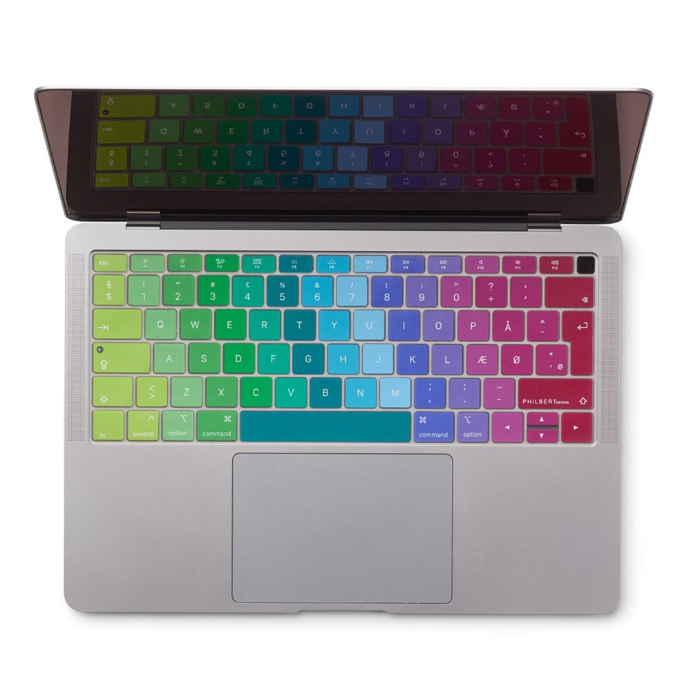 Philbert MacBook Air 13" (2018-2019) Keyboard Cover m. Dansk Tastatur - Regnbue