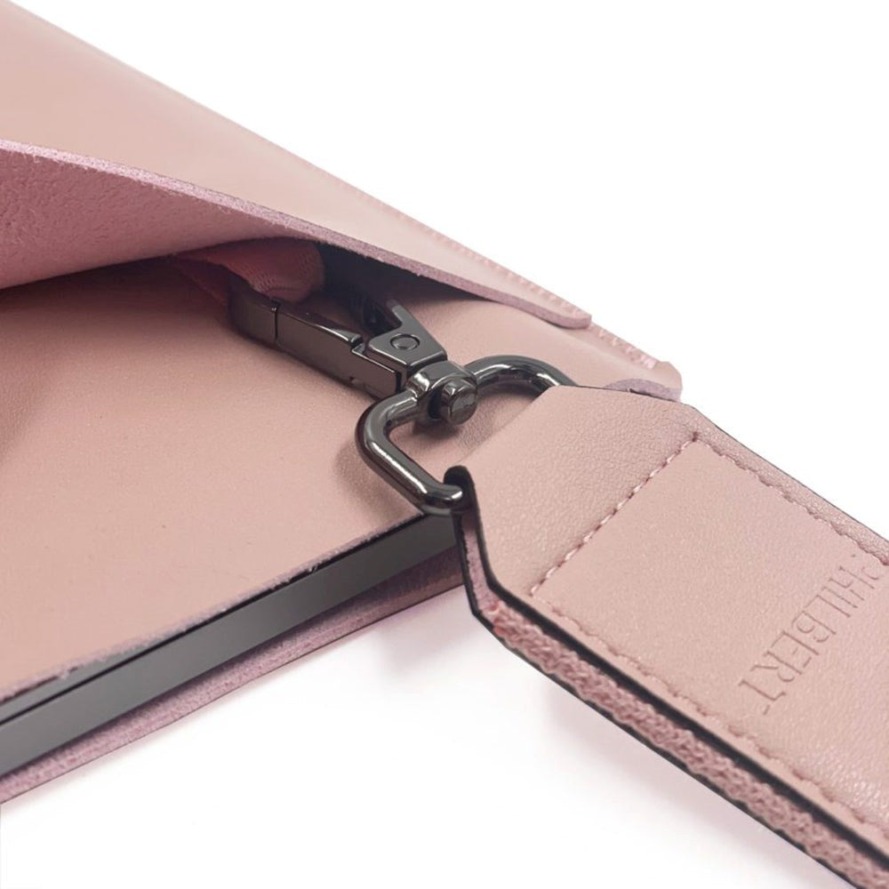 Philbert UltraSlim 13" Vegansk Læder Sleeve m. Strop Til MacBook / Laptop (31,0 x 22,5 x 2 cm) - Lyserød