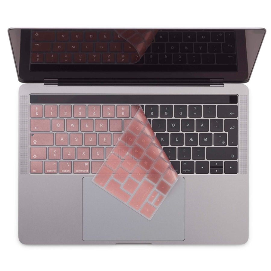 Philbert MacBook Pro 13" TB / 15" TB Keyboard Cover m. Dansk Tastatur - Lyserød