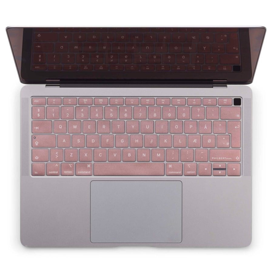 Philbert MacBook Air 13" (2018-2019) Keyboard Cover m. Dansk Tastatur - Lyserød