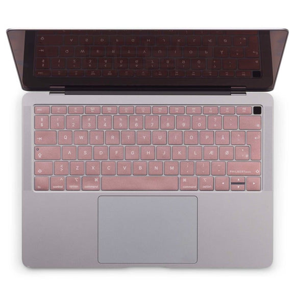 Philbert MacBook Air 13" (2018-2019) Keyboard Cover m. Dansk Tastatur - Lyserød