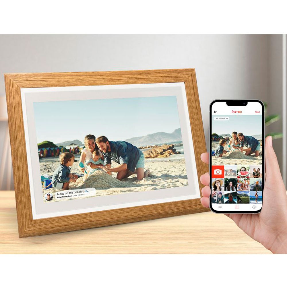Lippa 10" Smart WiFi Fotoramme (28,8 x 21 cm) - Træfarvet