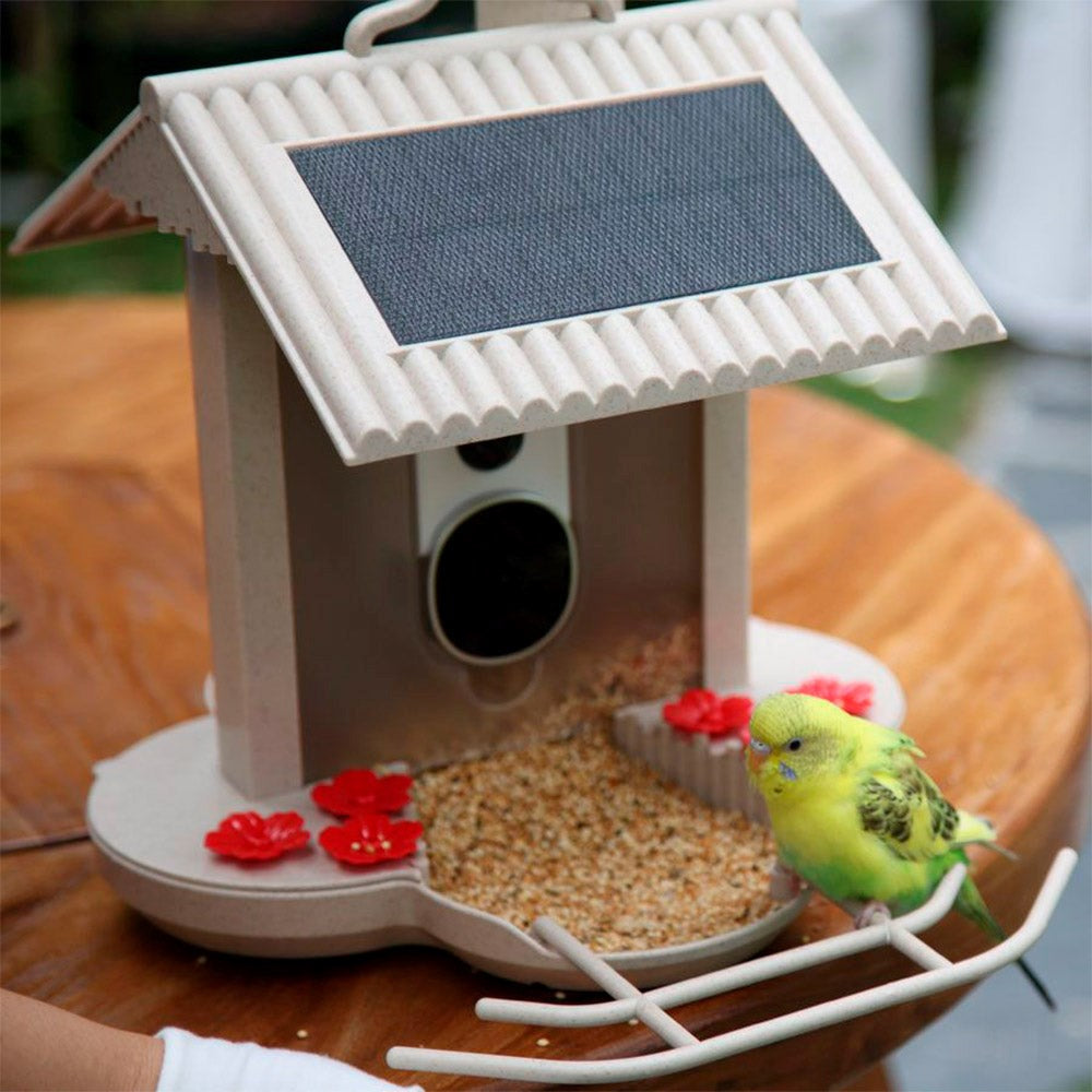 HiBirds Smart WiFi Fuglefoderhus m. Kamera - Lys Brun (DEMO)