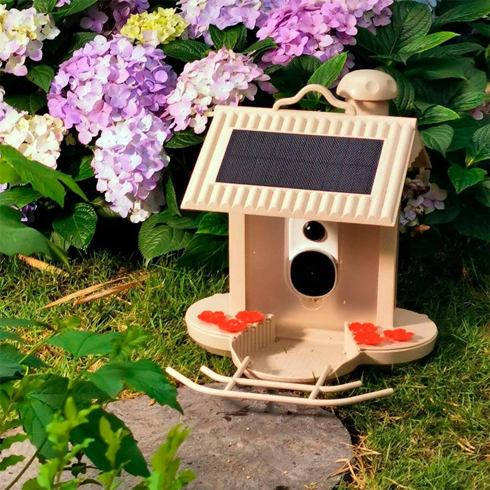 HiBirds Smart WiFi Fuglefoderhus m. Kamera - Lys Brun (DEMO)