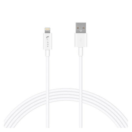 Lippa 12W USB-A til Lightning Ladekabel - 1 meter - Hvid
