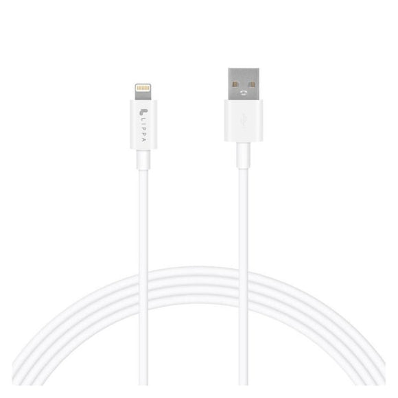 Lippa 12W USB-A til Lightning Ladekabel - 1 meter - Hvid