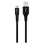 GreyLime 15W Braided USB-A til USB-C Kabel 50 cm. - Sort
