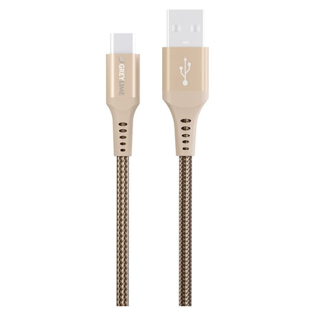 GreyLime 15W Braided USB-A til USB-C Kabel 3 m. - Beige