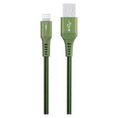 GreyLime 12W Braided USB-A til Lightning Kabel 50 cm. - Grøn