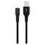GreyLime 12W Braided USB-A til Lightning Kabel 50 cm. - Sort