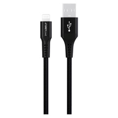 GreyLime 12W Braided USB-A til Lightning Kabel 3 m. - Sort