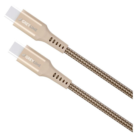 GreyLime 60W Braided USB-C til USB-C Kabel 50 cm. - Beige