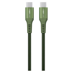GreyLime 60W Braided USB-C til USB-C Kabel 50 cm. - Grøn