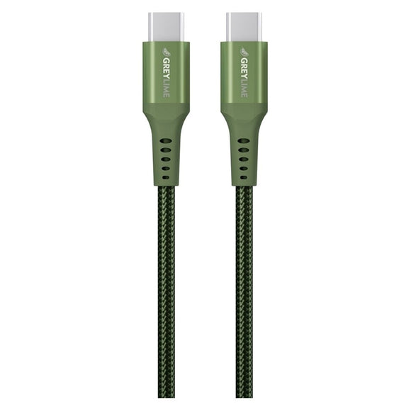 GreyLime 60W Braided USB-C til USB-C Kabel 50 cm. - Grøn
