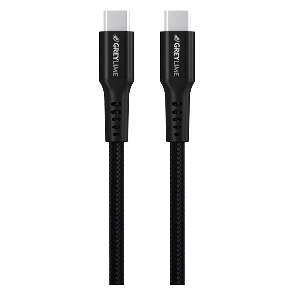 GreyLime 60W Braided USB-C til USB-C Kabel 50 cm. - Sort