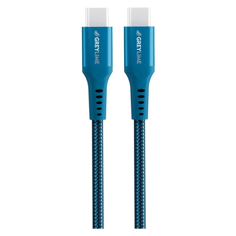 GreyLime 60W Braided USB-C til USB-C Kabel 3 m. - Blå