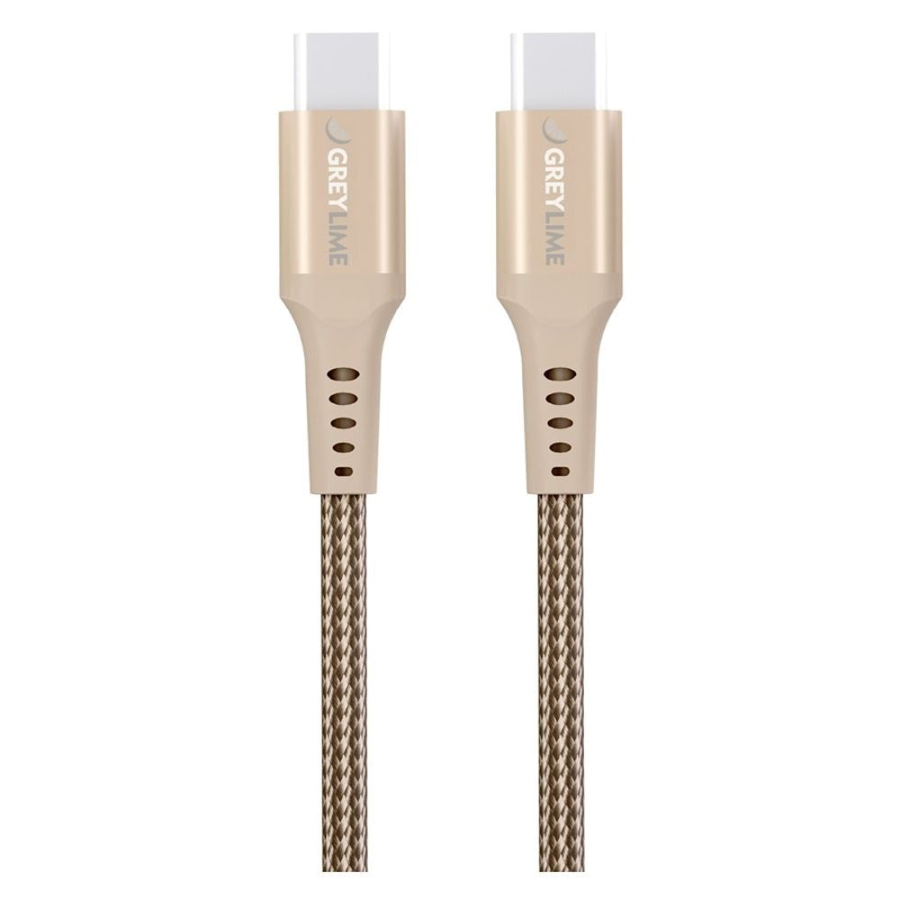 GreyLime 60W Braided USB-C til USB-C Kabel 3 m. - Beige