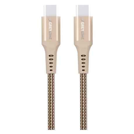 GreyLime 60W Braided USB-C til USB-C Kabel 3 m. - Beige