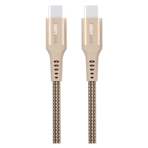 GreyLime 60W Braided USB-C til USB-C Kabel 3 m. - Beige