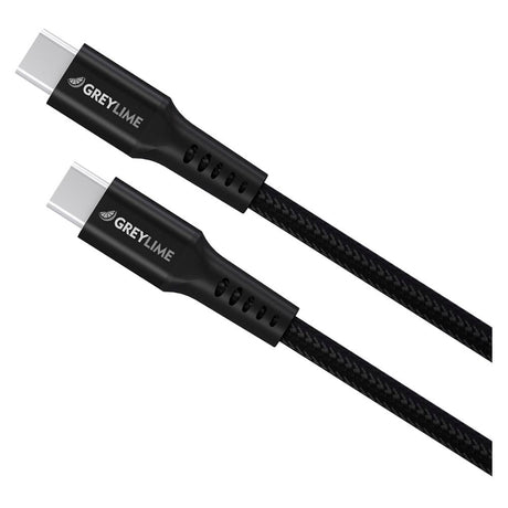 GreyLime 60W Braided USB-C til USB-C Kabel 3 m. - Sort